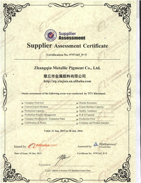 銀箭鋁銀漿廠家獲得TUV認(rèn)證證書 銀箭鋁銀漿廠家獲得TUV認(rèn)證證書